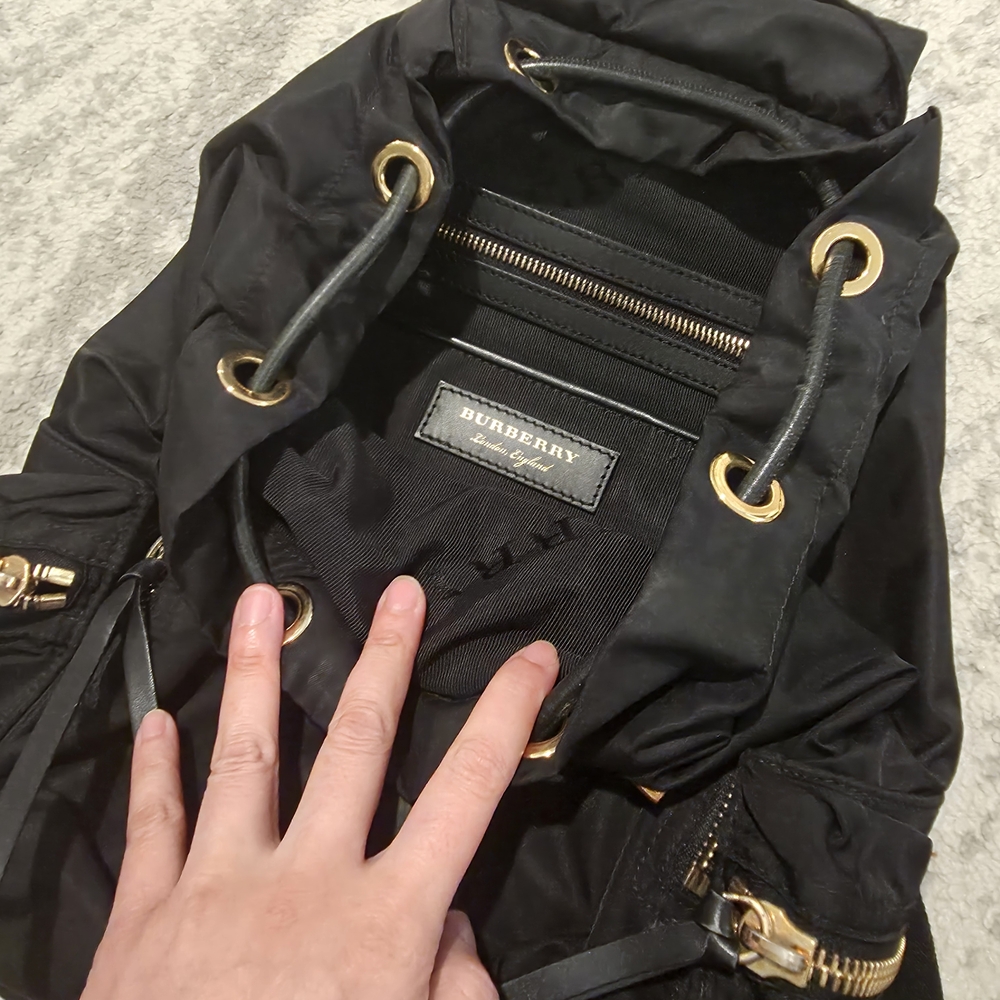 BURBERRY Nylon Rucksack Black Backpack - Picture 4 of 6